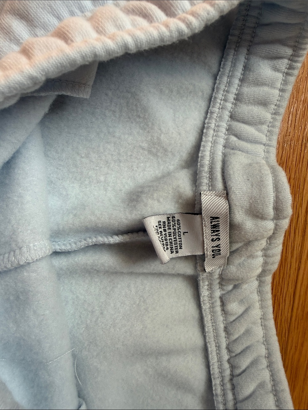 Light blue fleece soft shorts Large - Picture 2 of 2